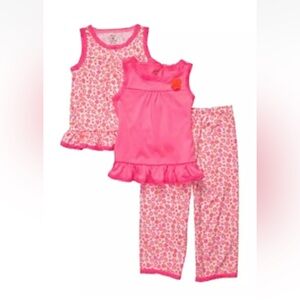 NEW w/o tags Carter’s 3 piece pajama set.  Girls sz 14 pink and pink flowered.